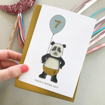 Have A Super Day! Panda Number Birthday Card, 2 of 5