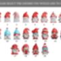 Personalised Christmas Gnome Family Portrait | Gift For Mum, thumbnail 3 of 5