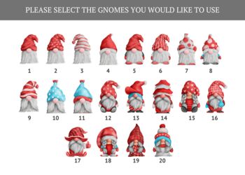 Personalised Christmas Gnome Family Portrait | Gift For Mum, 3 of 5