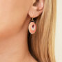 Cream And Orange Stripey Circular Earrings, thumbnail 2 of 6