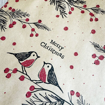 Christmas Paper Bags 50 Strung Festive Robin Gift Bags, 2 of 4