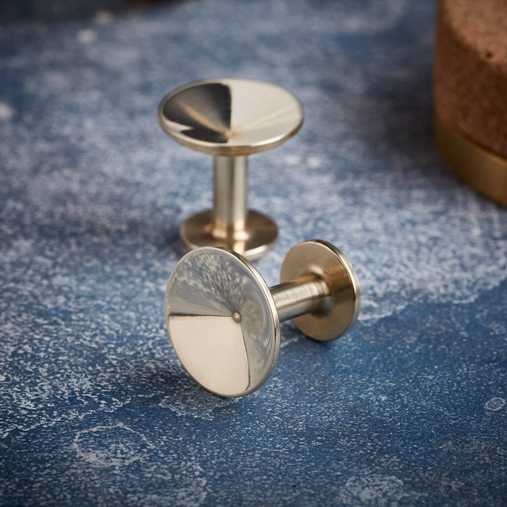 Image of Francis Bronze Cufflinks With Personalised Pouch