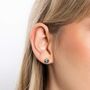 Gold Plated Sterling Silver Aquamarine Cz Stud Earrings, thumbnail 1 of 6