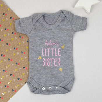 Brother And Sister Babygrow And T Shirt Set, 5 of 7