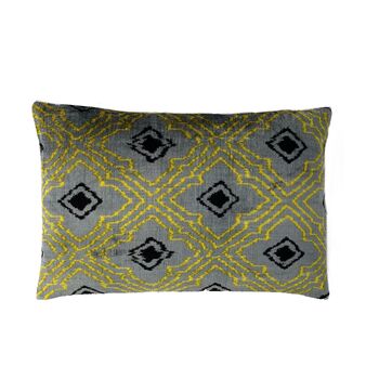 Narcissus Velvet Cushion Double Sided Ikat, 2 of 5