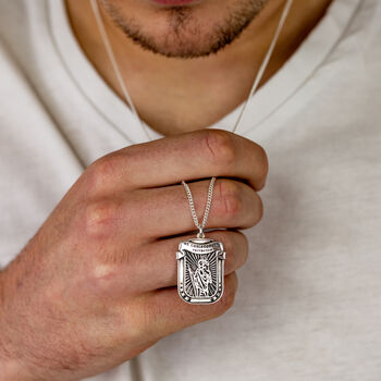 'Protectus' Dog Tag Saint Christopher Necklace, 2 of 12
