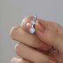 Sterling Silver Blue Opal Trio Crawler Earrings, thumbnail 2 of 9