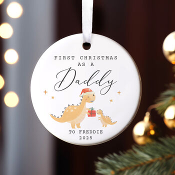 Personalised First Christmas As Mummy Daddy Ceramic Ornament – New Parents Keepsake Bauble, 9 of 11