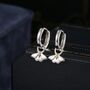 Sterling Silver Moth Huggie Hoops, thumbnail 1 of 9