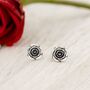Sterling Silver Rose Bud Stud Earrings, thumbnail 1 of 5