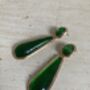 Geometric Resin Emerald Green Dangle Statement Earrings, thumbnail 4 of 4