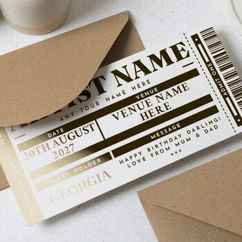 Personalised Concert Ticket Birthday Gift Voucher, 4 of 9