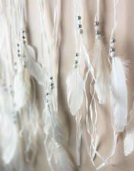 White Mystical Christmas Wall Deco Dream Catcher, 7 of 10