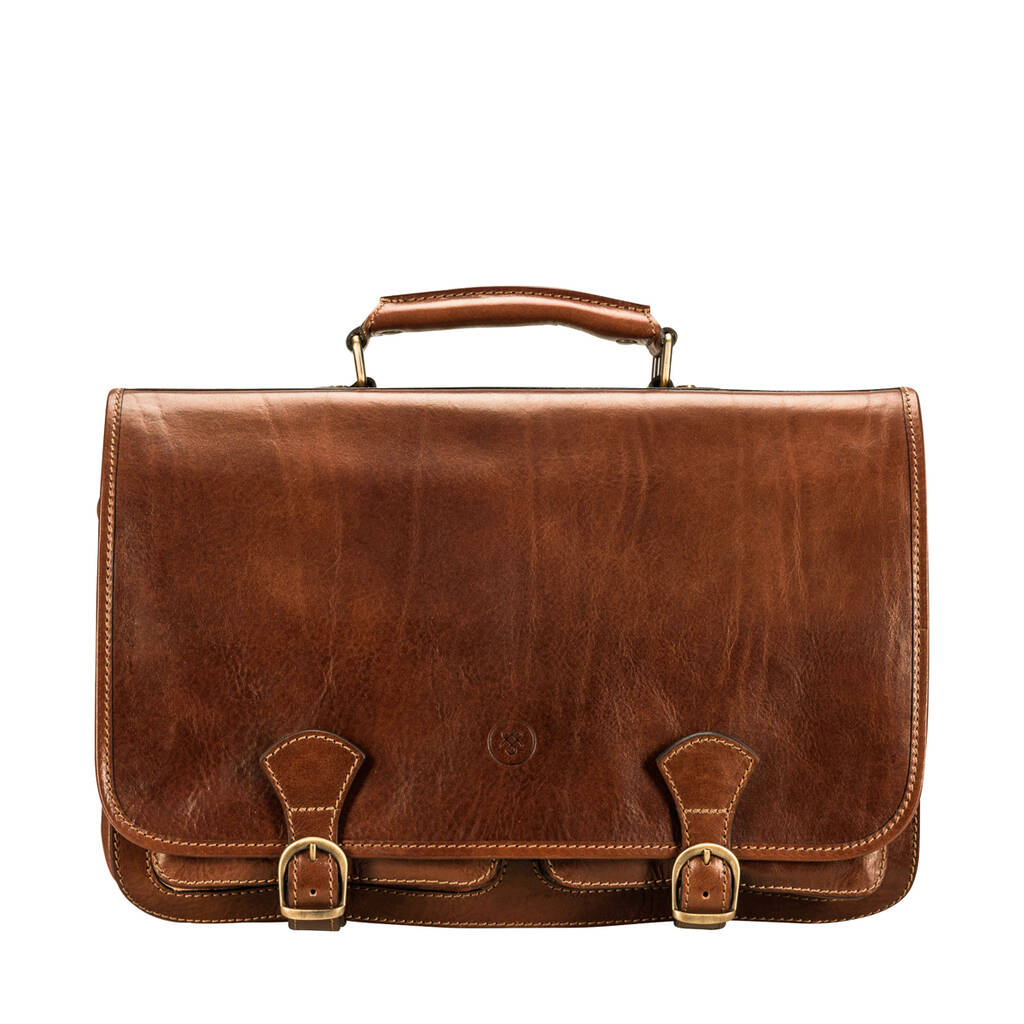 Italian Leather Large Briefcase Satchel 'Jesolo3' By Maxwell Scott Bags