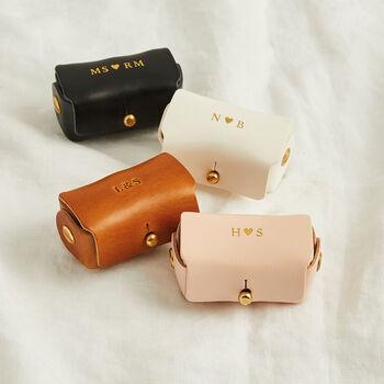 Personalised Leather Wedding Ring Pouch, 4 of 5