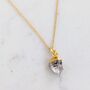 April Birthstone Necklace,Herkimer Diamond, Gold Plated, thumbnail 2 of 6
