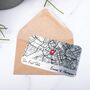 Personalised Map Valentines Card Wallet Keepsake, thumbnail 2 of 4