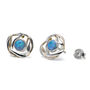 Molten Sterling Silver Blue Opal Stud Earrings, thumbnail 4 of 8