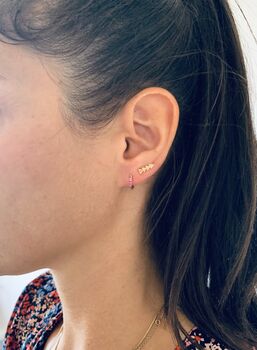 Tiny Gold Plated Arrow Stud Earrings, 4 of 4