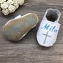 Personalised Coloured Cross Christening Shoes, thumbnail 2 of 6