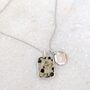 The Duo Dalmatian Jasper Necklace, Silver, thumbnail 5 of 9