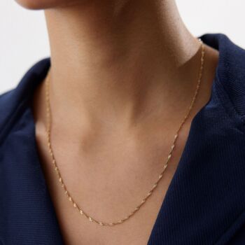 9ct Solid Gold Twisted Singapore Chain Necklace, 2 of 5