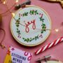 Mini Christmas Embroidery Kit Joy Wreath, thumbnail 5 of 10