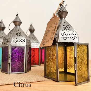 Moroccan Style Lantern Tea Light Holder Silver, 5 of 8