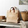 Leather Handled Bridal Party Studio Tote In Canvas, thumbnail 6 of 8