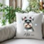 Personalised Schnauzer Hearts Cushion Cover Gift, thumbnail 1 of 2