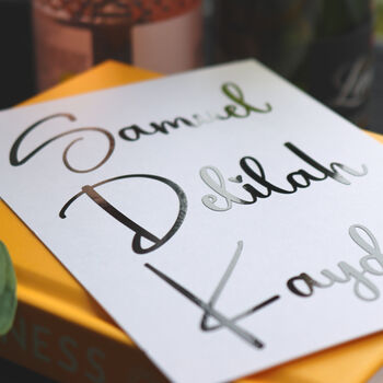 Custom Foil Name Vinyl Decals, Wedding Favor Tags And Flute Decor, 8 of 10