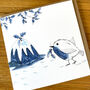 Inky Blue Christmas Robin Cards Set Of Five, thumbnail 3 of 6