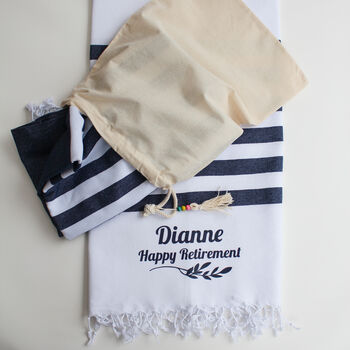 Personalised Beach And Bath Towel And Carrier Strap, 8 of 12