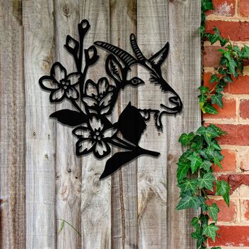 Rusty Metal Goat Head Decor Goat Garden Art, 4 of 10