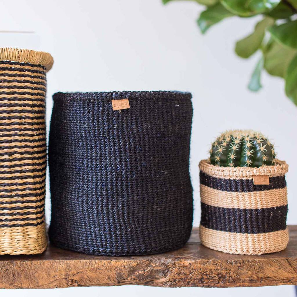 Black Coal And Blue Denim Storage Baskets By The Basket Room