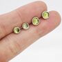 Natural Peridot Stud Earrings In Sterling Silver, thumbnail 4 of 11