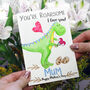 Personalised Dinosaur Mother's Day Card, thumbnail 1 of 7