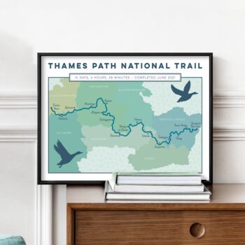 Personalised Thames Path Map Art Print, 4 of 9