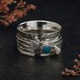 Personalised Sterling Silver Turquoise, Moonstone And Pearl Spinner Ring, thumbnail 3 of 12