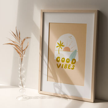 'Good Vibes' Graphic Beach Print, 3 of 6