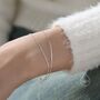 Dainty Double Layer Bracelet In Sterling Silver, thumbnail 1 of 10