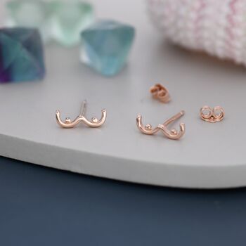 Sterling Silver Boob Breast Stud Earrings, 4 of 12