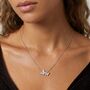 Women's Silver Butterfly Pendant Necklace, Symbol Of Transformation And Luck, Everyday Layering Jewellery, thumbnail 1 of 4