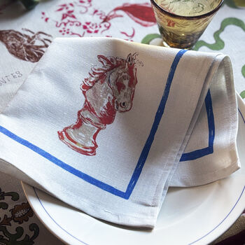 Set Of Six 'Adonis' Linen Napkins, 12 of 12