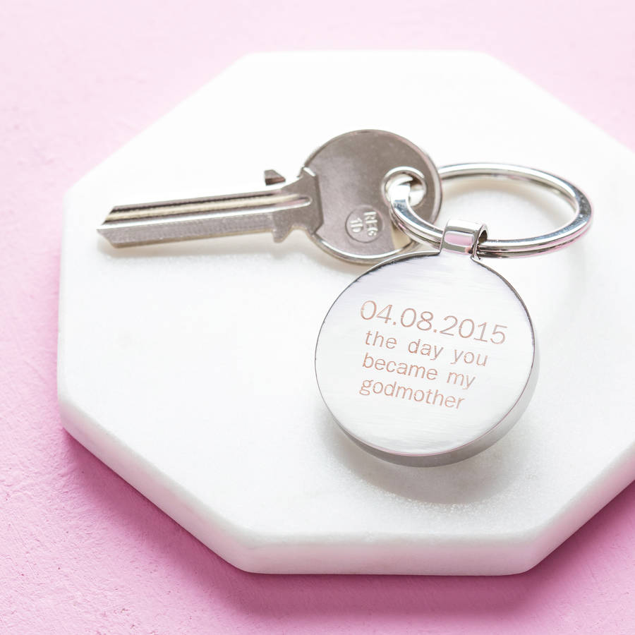 Personalised Day You Became My Godparent Keyring, 1 of 4