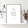 Personalised Valentines Poem Print, Valentines Day Gift, thumbnail 1 of 2