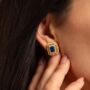 Lapis Lazuli 18k Gold Plated Stud Earrings, thumbnail 2 of 4