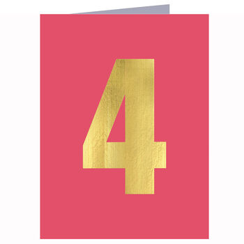 Mini Gold Foiled Pink Four Card, 2 of 5