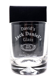 Personalised Jack Daniel's Design Glass Tumbler And 35cl Jack Daniels In Presentation Gift Box, 3 of 3