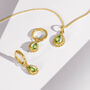 August Birthstone Peridot Gold Plated Necklace, thumbnail 4 of 12